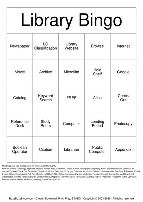 Library Bingo .